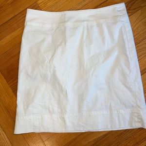 Talbots white cotton Preppy twill mini skirt size 10